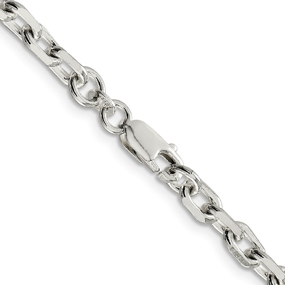 Sterlingsilber 4.9mm Abgeschrägt Oval Ankerkette Halskette