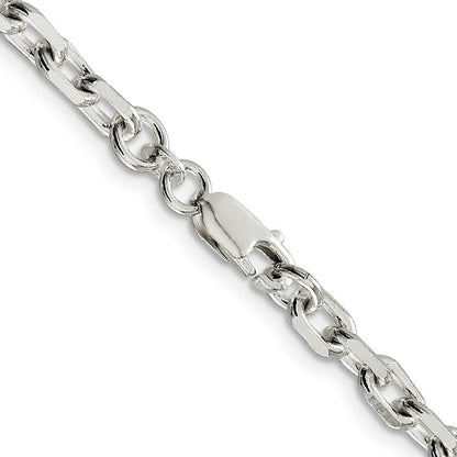 Sterlingsilber 4.9mm Abgeschrägt Oval Ankerkette Halskette