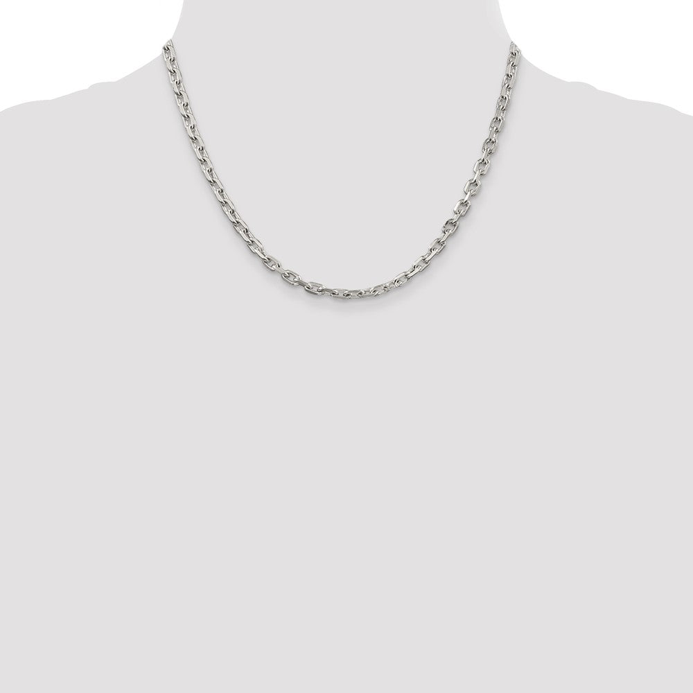 Sterlingsilber 4.9mm Abgeschrägt Oval Ankerkette Halskette