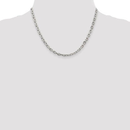 Sterlingsilber 4.9mm Abgeschrägt Oval Ankerkette Halskette