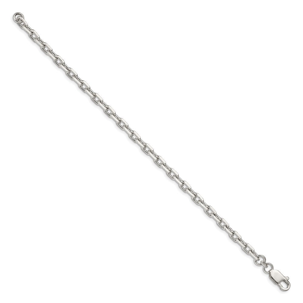 Sterlingsilber 4.9mm Abgeschrägt Oval Ankerkette Gliederarmband