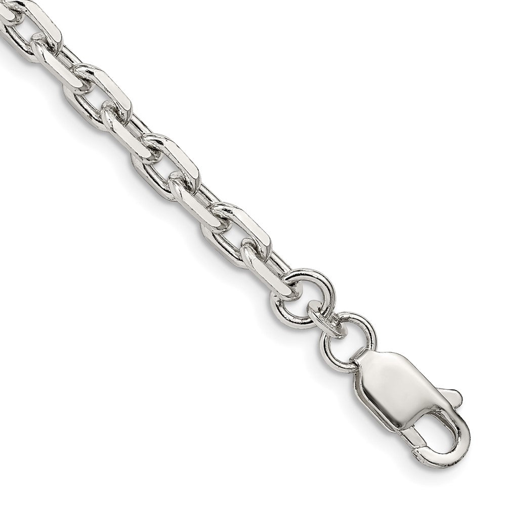 Sterlingsilber 4.9mm Abgeschrägt Oval Ankerkette Gliederarmband
