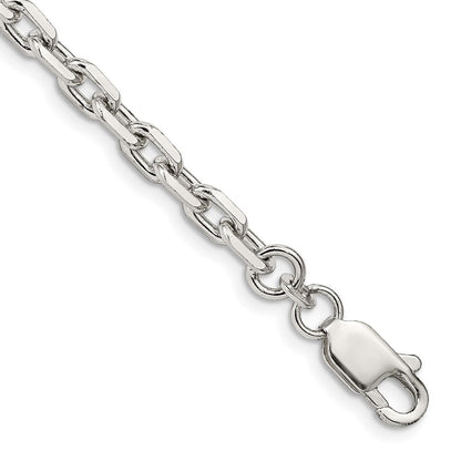 Sterlingsilber 4.9mm Abgeschrägt Oval Ankerkette Gliederarmband