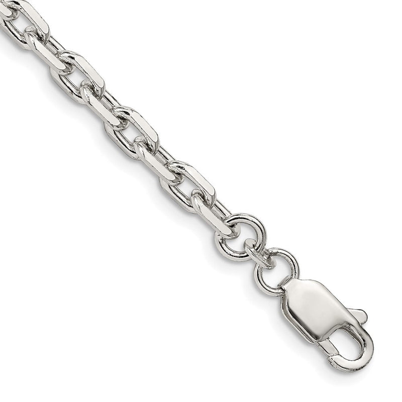 Sterlingsilber 4.9mm Abgeschrägt Oval Ankerkette Gliederarmband