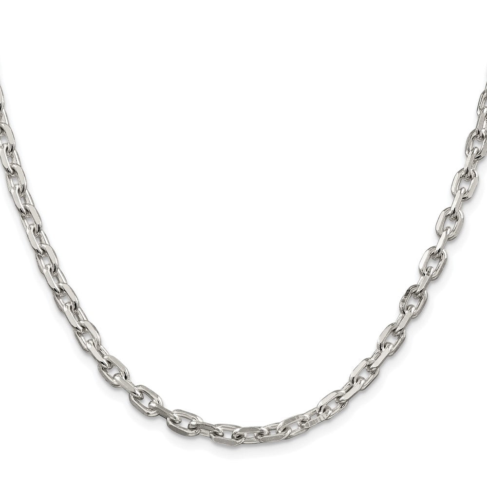Sterlingsilber Rhodiniert 4.9mm Abgeschrägt Oval Ankerkette Kette