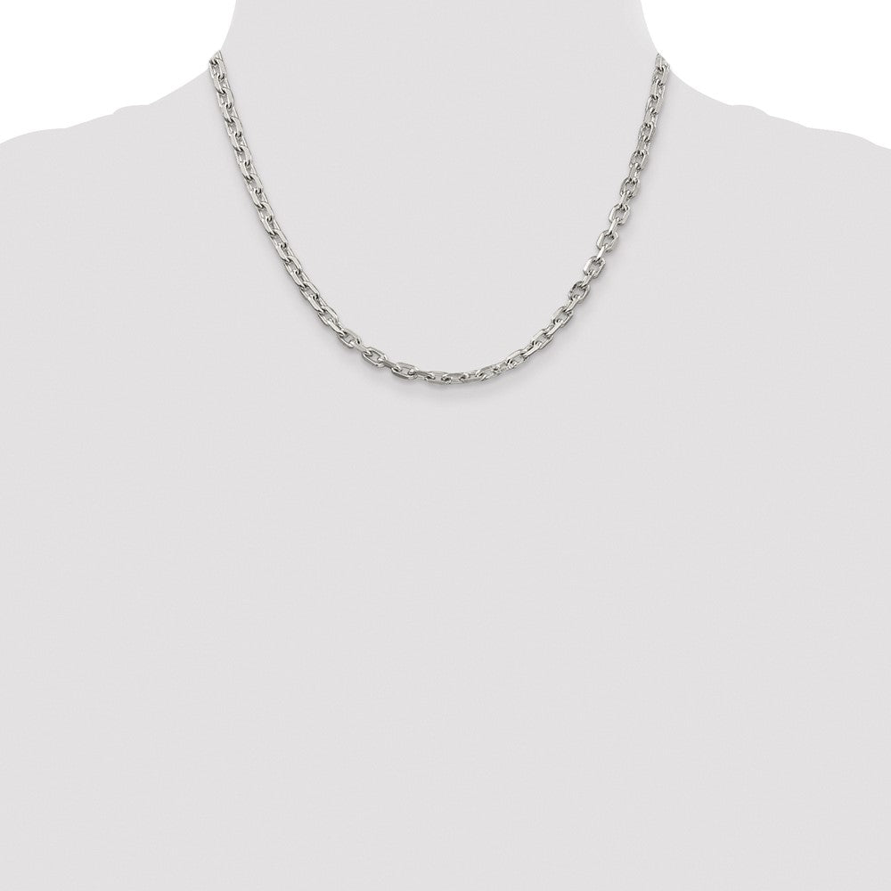 Sterlingsilber Rhodiniert 4.9mm Abgeschrägt Oval Ankerkette Kette
