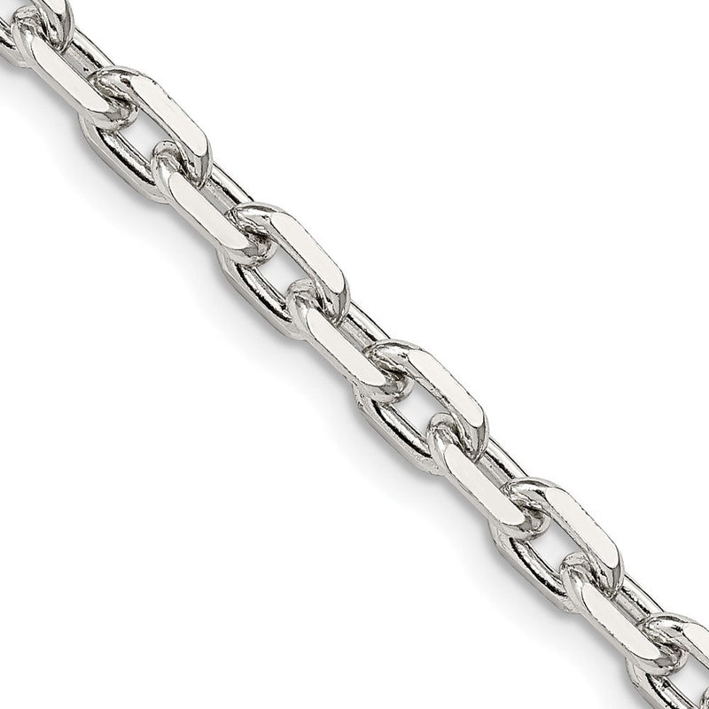 Sterlingsilber 4.9mm Abgeschrägt Oval Ankerkette Halskette