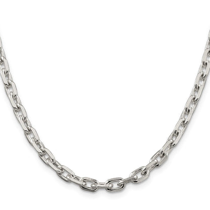 Sterlingsilber 5.4mm Abgeschrägt Oval Ankerkette Halskette