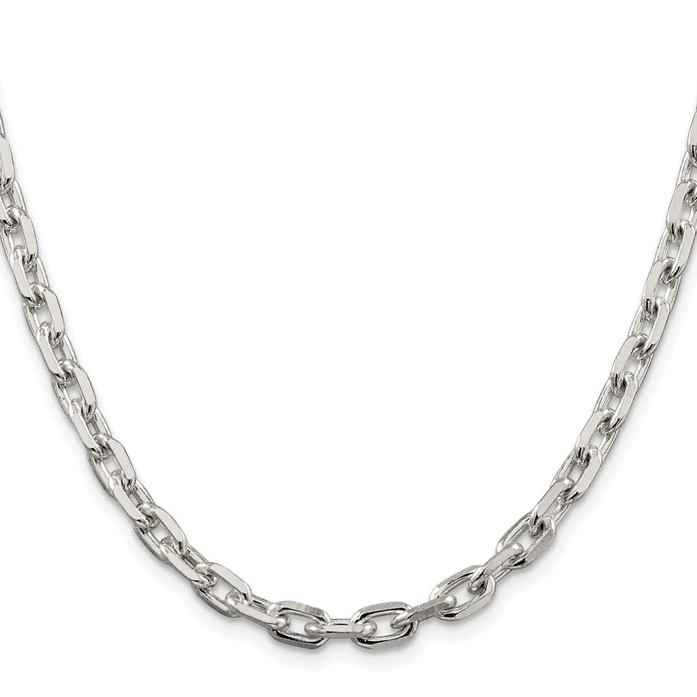 Sterlingsilber Rhodiniert 5.4mm Abgeschrägt Oval Ankerkette Kette