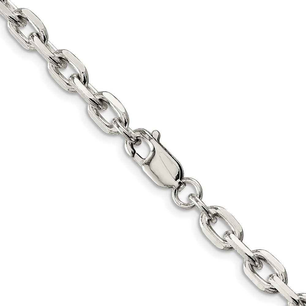 Sterlingsilber Rhodiniert 5.4mm Abgeschrägt Oval Ankerkette Kette