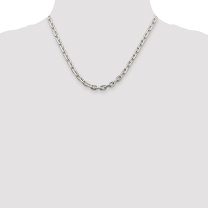 Sterlingsilber Rhodiniert 5.4mm Abgeschrägt Oval Ankerkette Kette