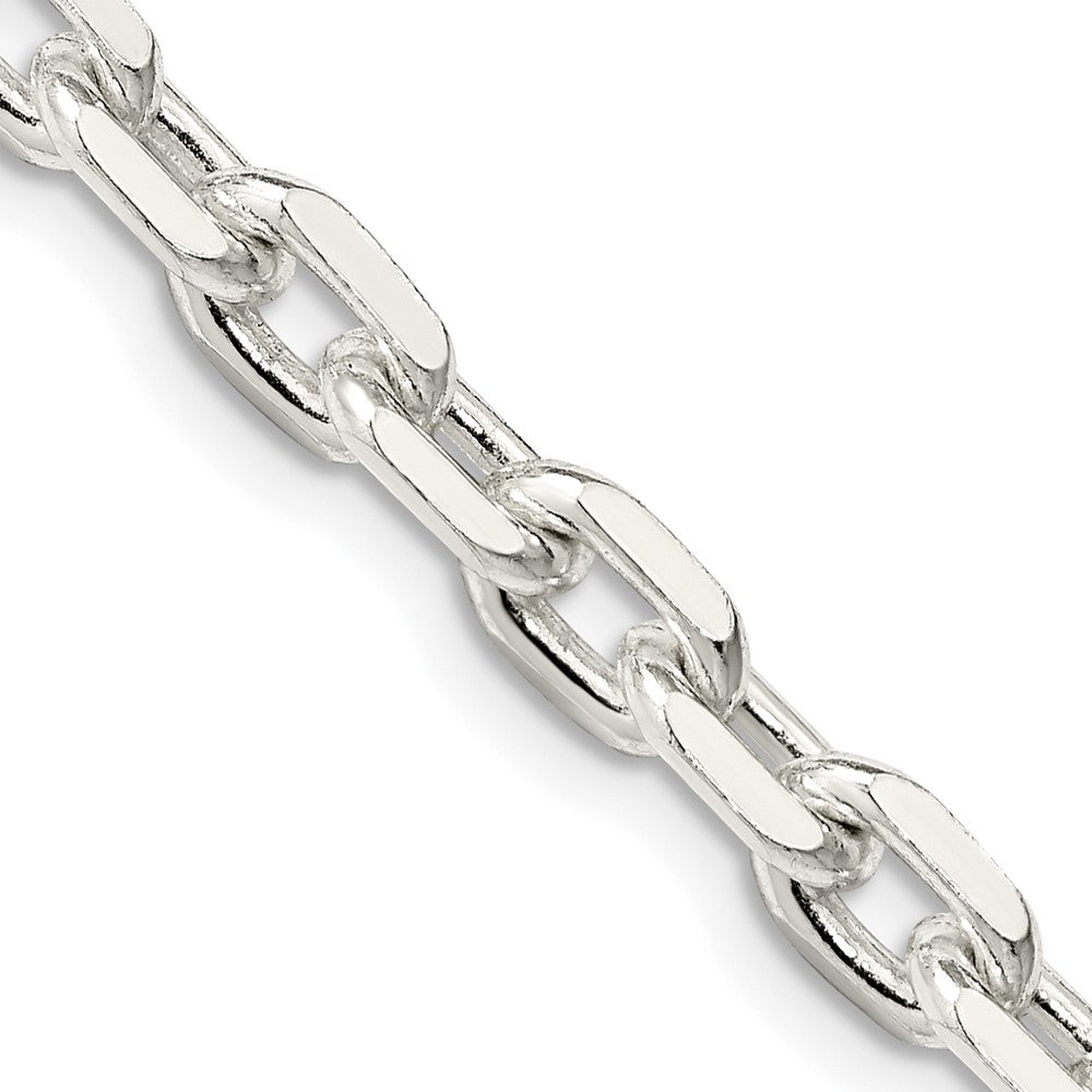Sterlingsilber 5.4mm Abgeschrägt Oval Ankerkette Halskette