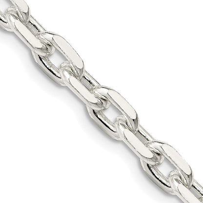 Sterlingsilber 5.4mm Abgeschrägt Oval Ankerkette Halskette