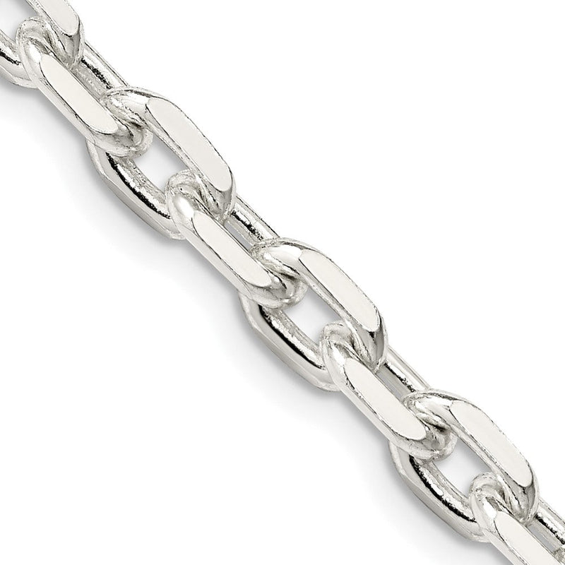Sterlingsilber 5.4mm Abgeschrägt Oval Ankerkette Halskette