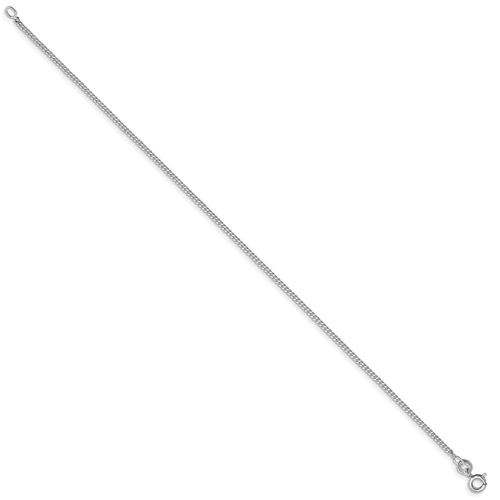 Sterlingsilber Rhodiniert 1.5mm Panzer Kette Fußkettchen