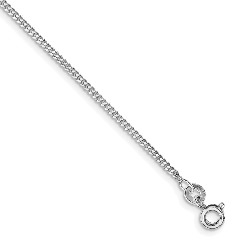 Sterlingsilber Rhodiniert 1.5mm Panzer Kette Fußkettchen