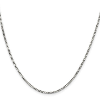 Sterlingsilber Rhodiniert 2mm Panzer Halskette