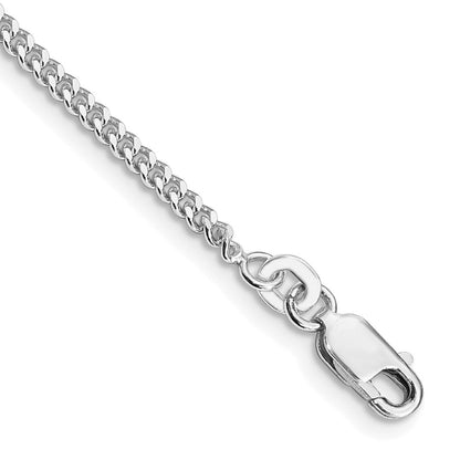 7 Zoll Sterlingsilber Rhodiniert 2mm Panzer Gliederarmband