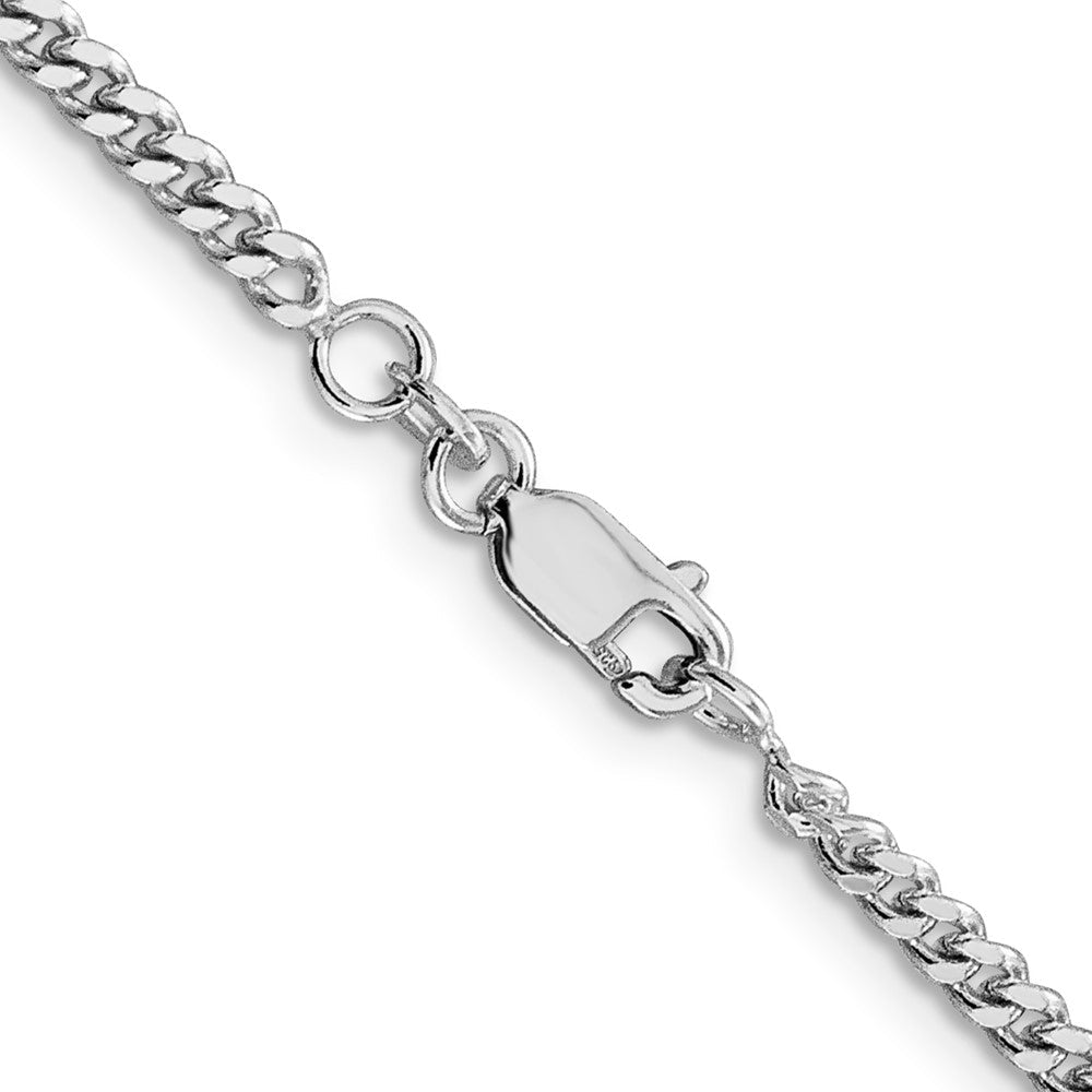 Sterlingsilber Rhodiniert 3mm Panzer Kette