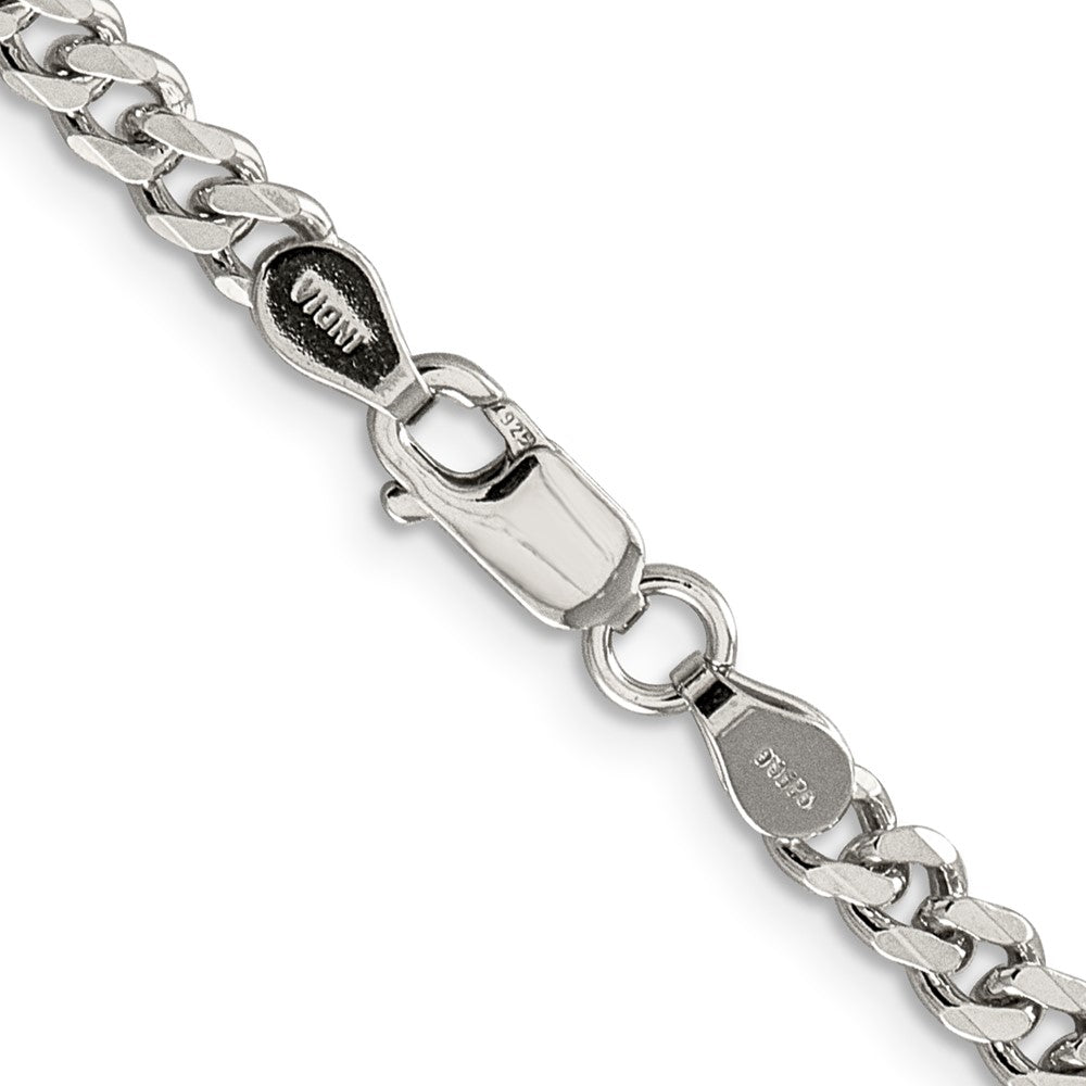 30 Zoll Sterlingsilber Rhodiniert 4.5mm Panzer Halskette