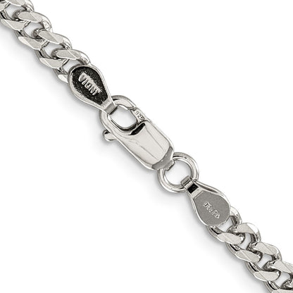 30 Zoll Sterlingsilber Rhodiniert 4.5mm Panzer Halskette