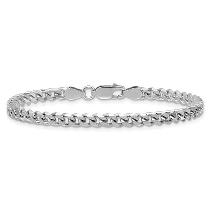 8 Zoll Sterlingsilber Rhodiniert 4.5mm Panzer Gliederarmband