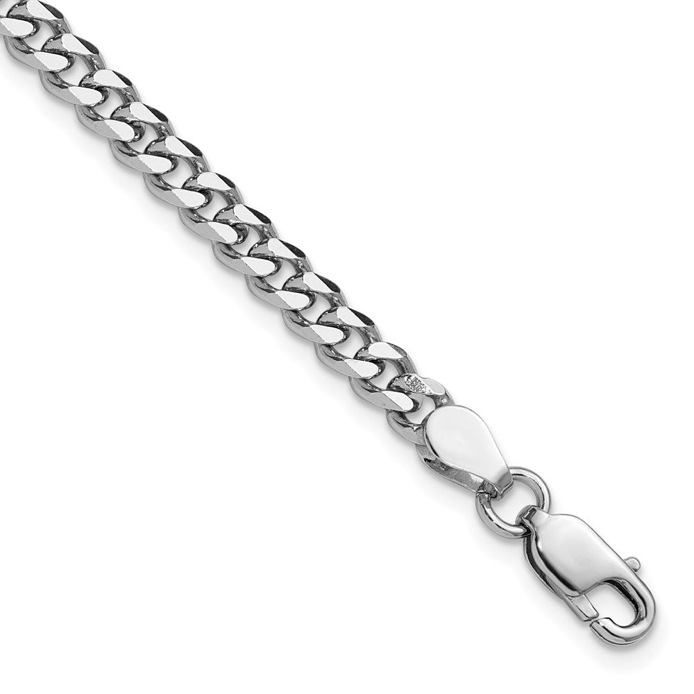 8 Zoll Sterlingsilber Rhodiniert 4.5mm Panzer Gliederarmband