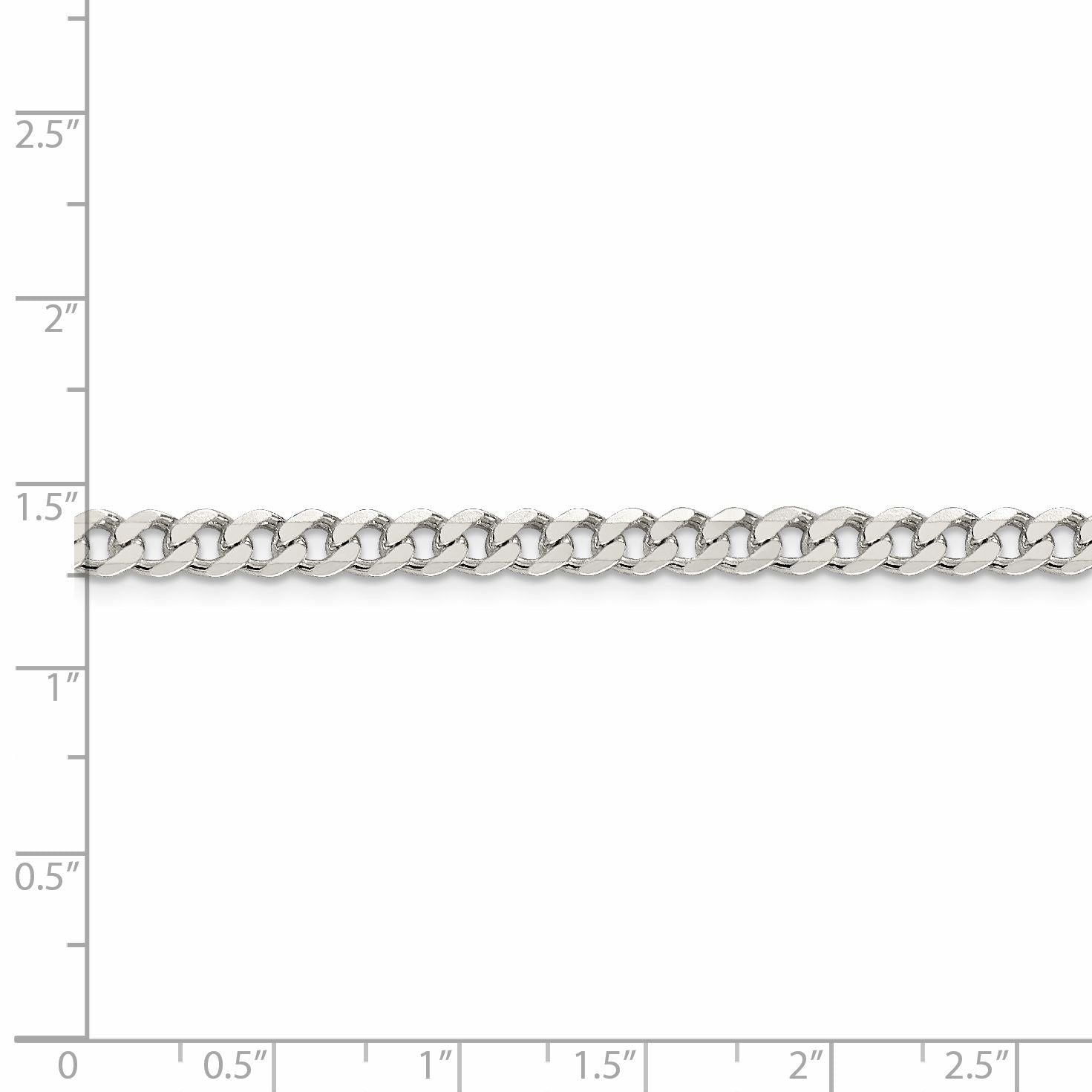 24 Zoll Sterlingsilber Rhodiniert 4.5mm Panzer Halskette
