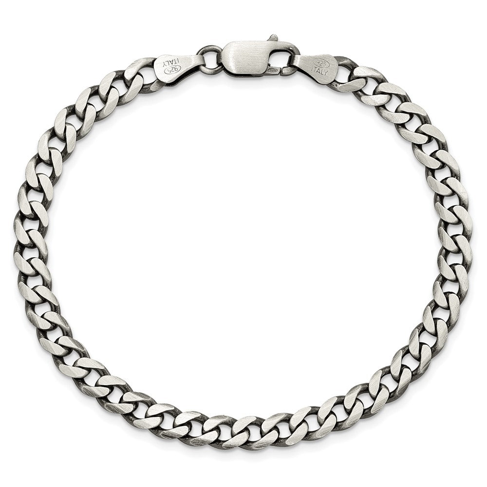 Sterlingsilber Antikisiert 5.7mm Panzer Gliederarmband