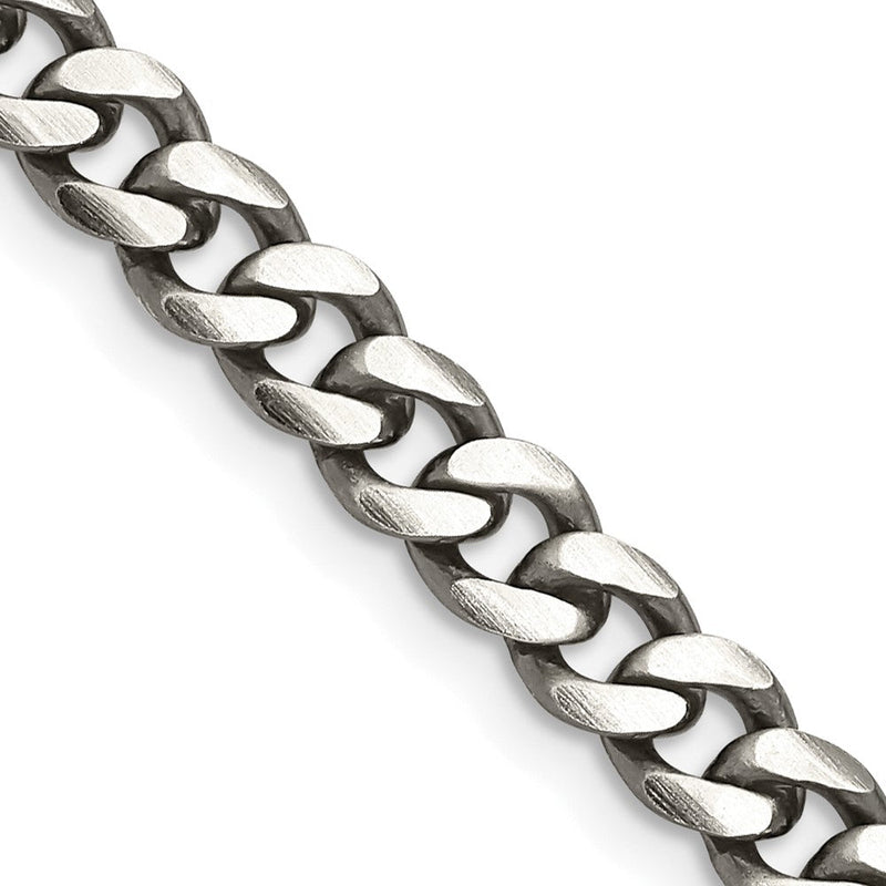 28 Zoll Sterlingsilber Antikisiert 5.7mm Panzer Halskette