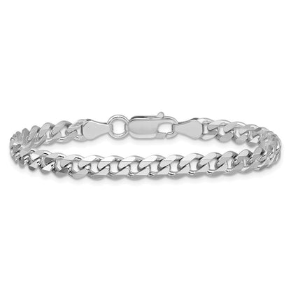 Sterlingsilber Rhodiniert 5.7mm Panzer Gliederarmband