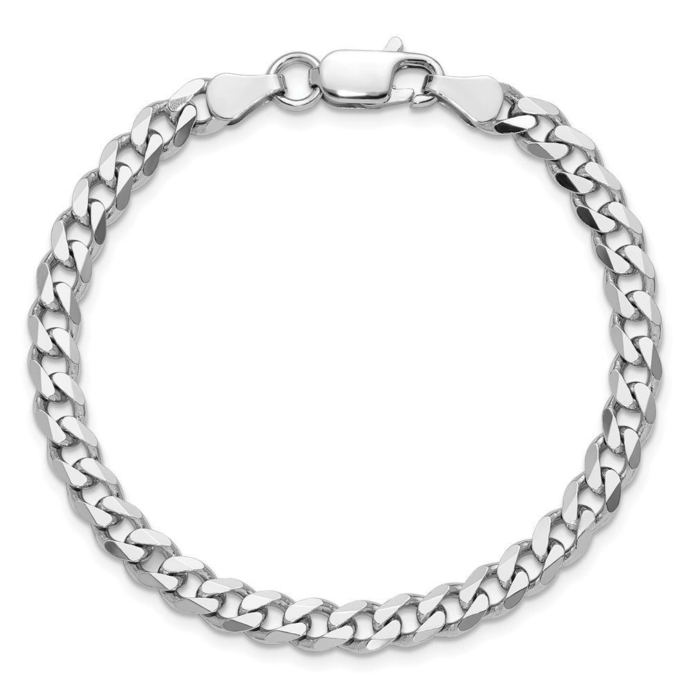 Sterlingsilber Rhodiniert 5.7mm Panzer Gliederarmband
