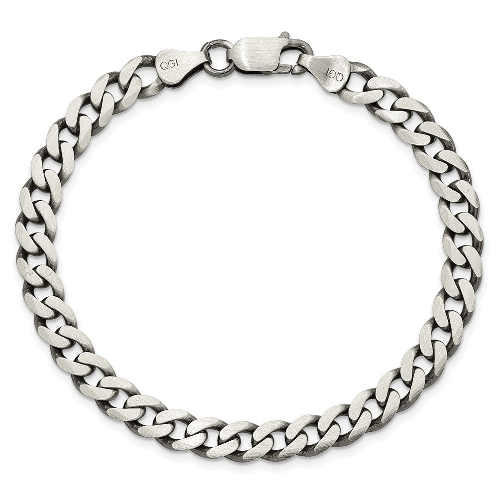 Sterlingsilber Antikisiert 6.5mm Panzer Gliederarmband