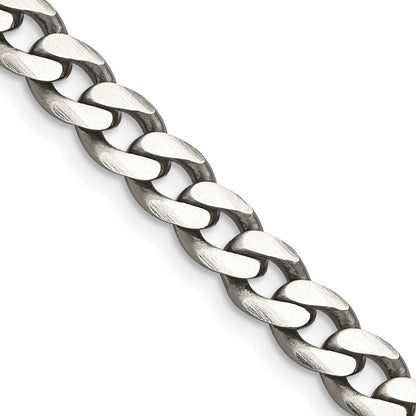 28 Zoll Sterlingsilber Antikisiert 6.5mm Panzer Halskette
