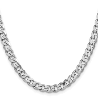 28 Zoll Sterlingsilber Rhodiniert 6.5mm Panzer Halskette