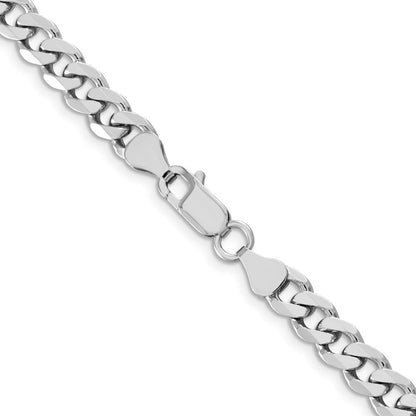 28 Zoll Sterlingsilber Rhodiniert 6.5mm Panzer Halskette