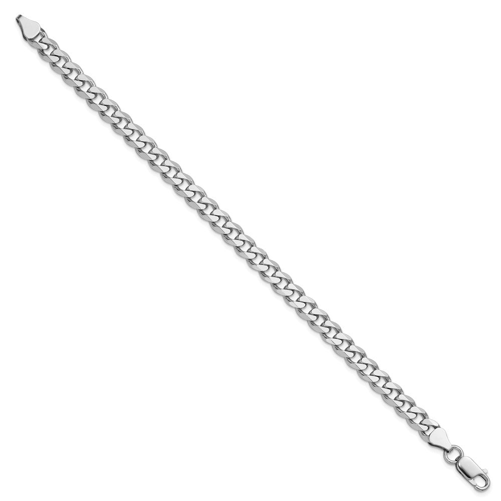 Sterlingsilber Rhodiniert 6.5mm Panzer Gliederarmband