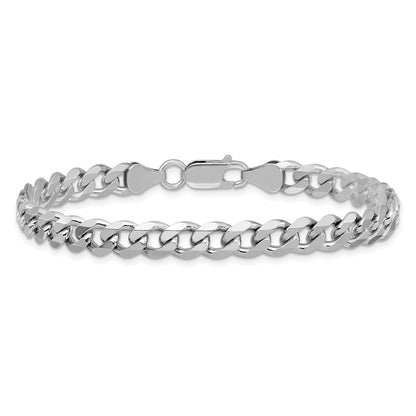 Sterlingsilber Rhodiniert 6.5mm Panzer Gliederarmband