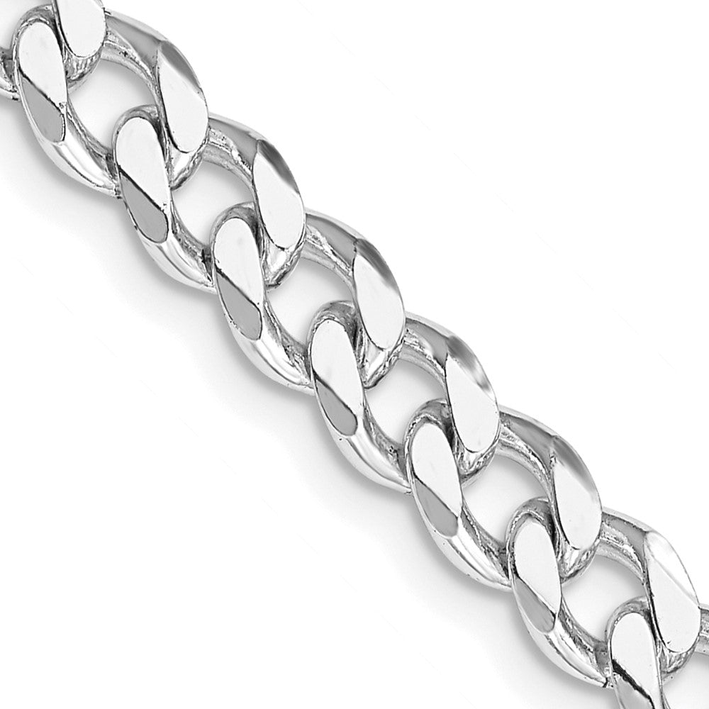 28 Zoll Sterlingsilber Rhodiniert 6.5mm Panzer Halskette