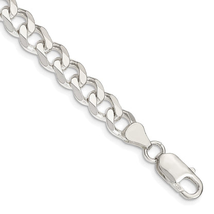 Sterlingsilber 7.5mm Panzer Gliederarmband