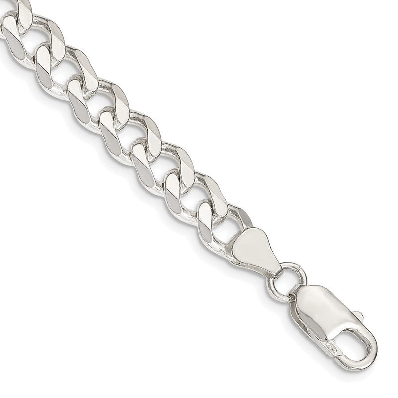 Sterlingsilber 7.5mm Panzer Gliederarmband
