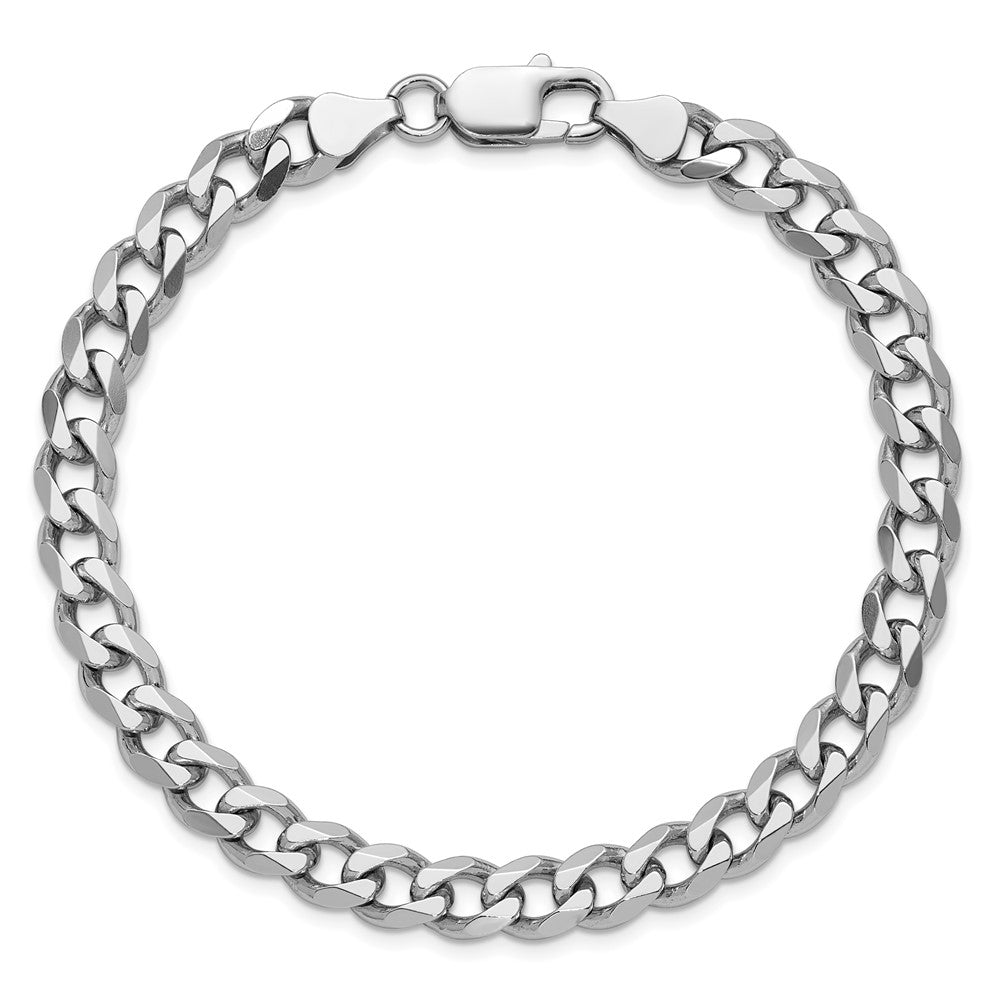 Sterlingsilber Rhodiniert 7.5mm Panzer Gliederarmband