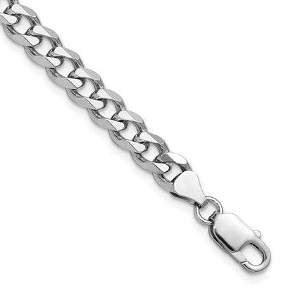 Sterlingsilber Rhodiniert 7.5mm Panzer Gliederarmband