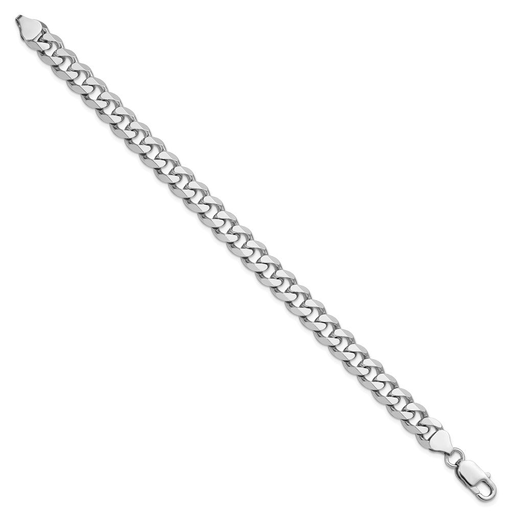 Sterlingsilber Rhodiniert 8.3mm Panzer Gliederarmband