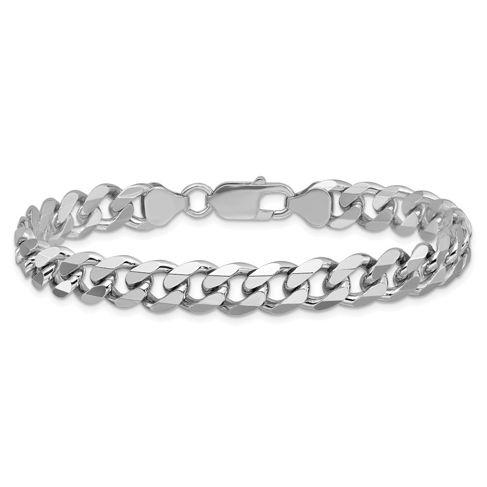 Sterlingsilber Rhodiniert 8.3mm Panzer Gliederarmband