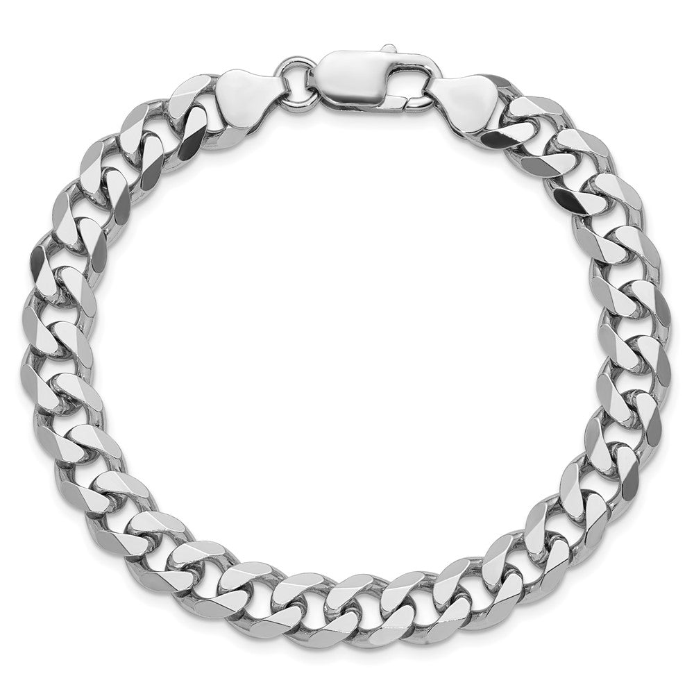 Sterlingsilber Rhodiniert 8.3mm Panzer Gliederarmband