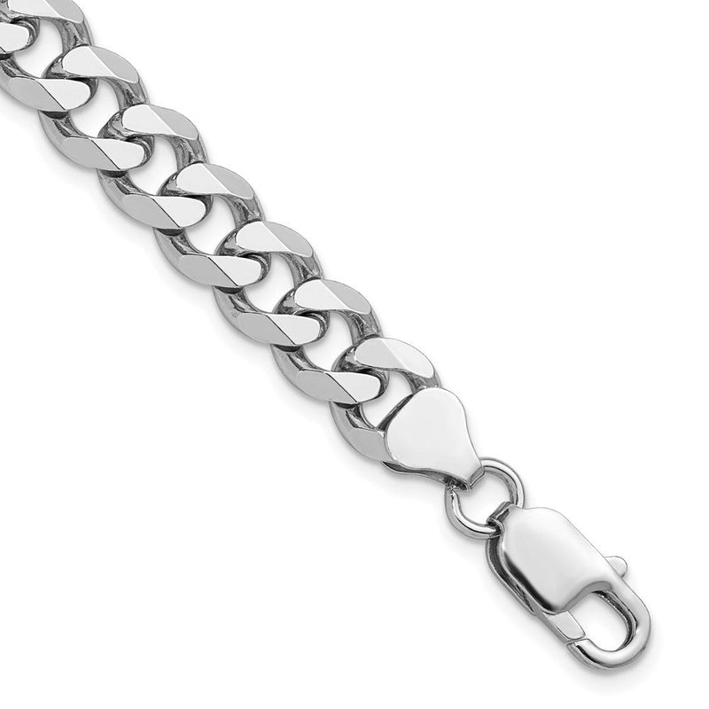 Sterlingsilber Rhodiniert 8.3mm Panzer Gliederarmband