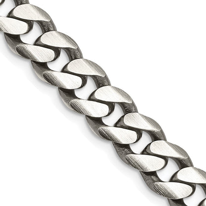 28 Zoll Sterlingsilber Antikisiert 9.3mm Panzer Halskette