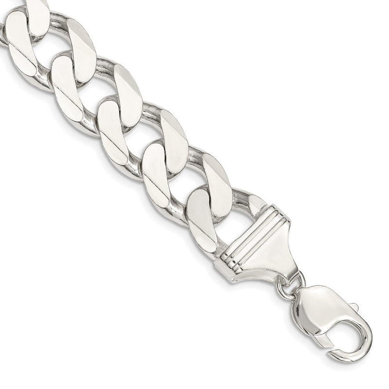 Sterlingsilber 14.5mm Panzer Gliederarmband