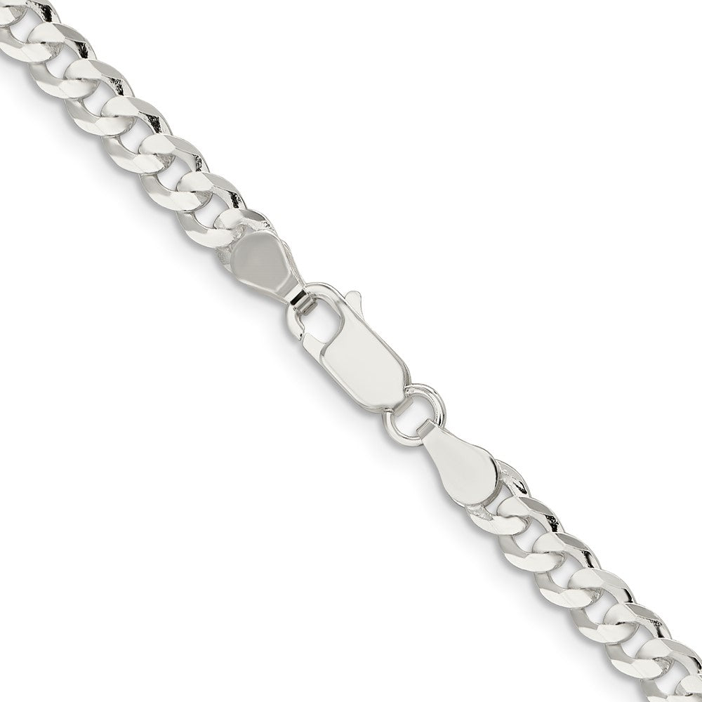 Sterlingsilber 4.5mm Konkav Abgeschrägt Panzer Halskette